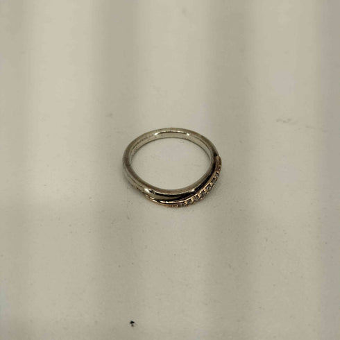 ヨンドシー 4℃ SILVER K10刻印 ストーンデザイン ピンキーリング レディース  6号